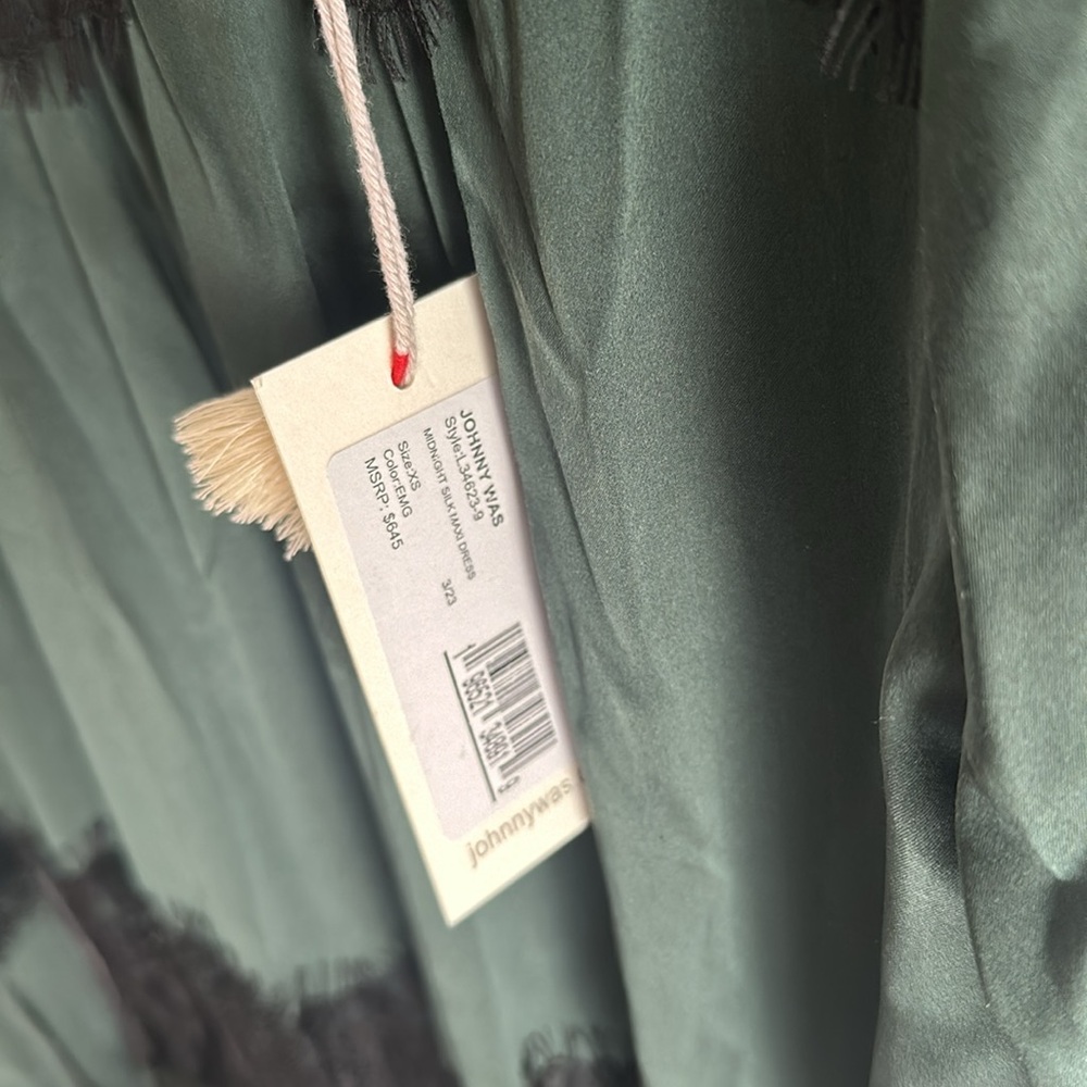 New Women’s Johnny Was Midnight 100% Silk Maxi Dress (musing black slip!) - Picture 13 of 13
